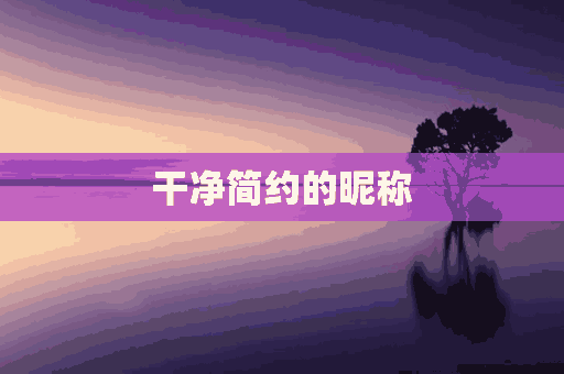 干净简约的昵称